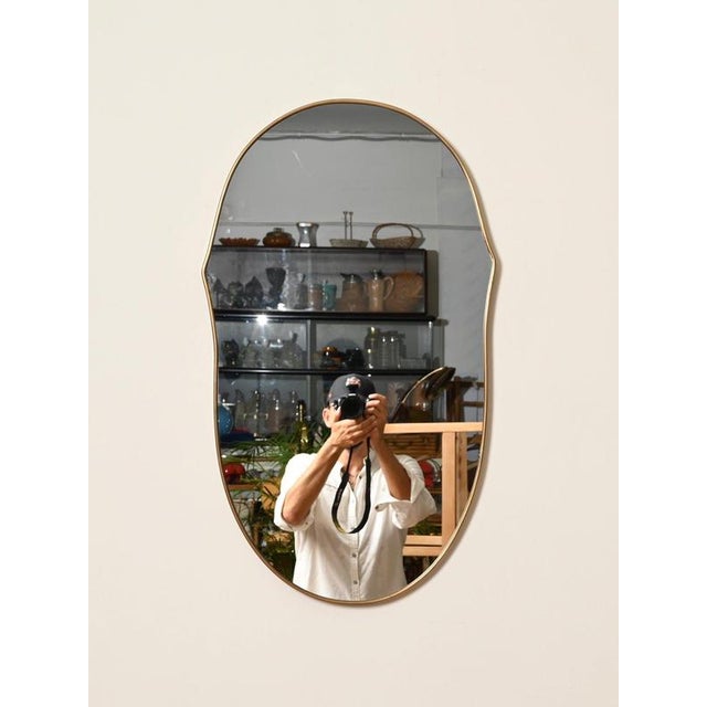 Italian Organic Brass Mirror attributed to Gio Ponti, Italy, 1950s For Sale - Image 10 of 13
