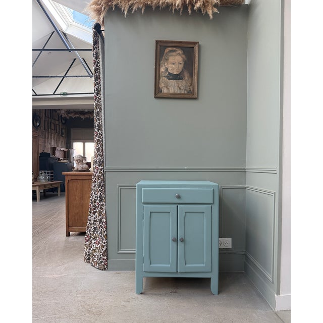 Small Parisian Blue Sideboard, 1940s For Sale - Image 10 of 10
