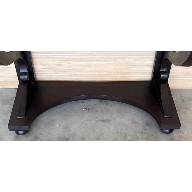 Early Biedermeier Period Walnut Console Table With Drawer, Austria, Circa 1830 For Sale - Image 11 of 11