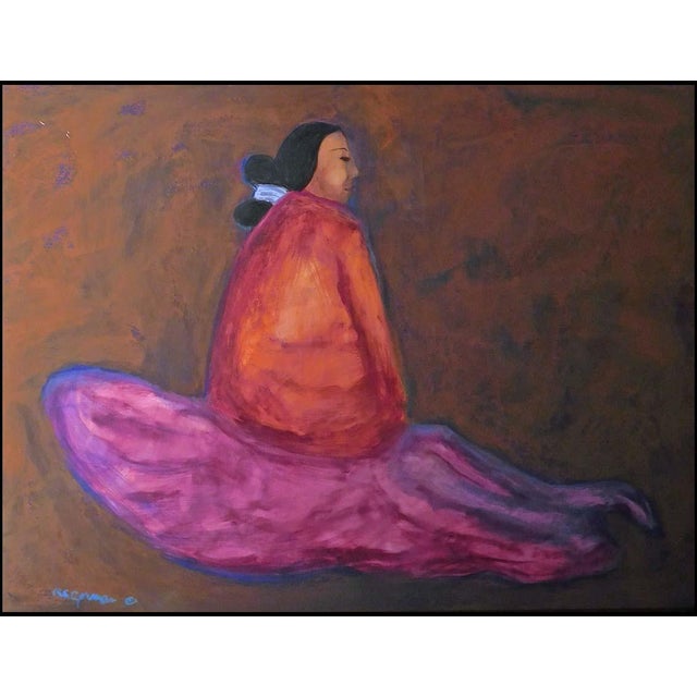 Impressionist RC Gorman "Shaina" Original Pastel Drawing Hand Signed For Sale - Image 3 of 5