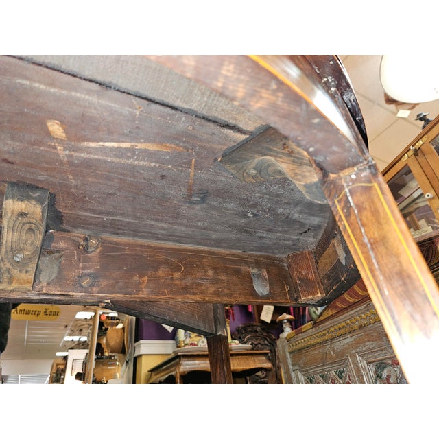 18th Century Georgian Hand Painted Demi-Lune Game Table For Sale - Image 13 of 17