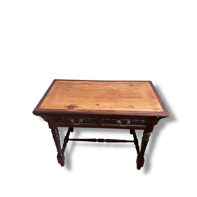 Mahogany, Pine and Oak Console Table with Drawers For Sale - Image 4 of 10