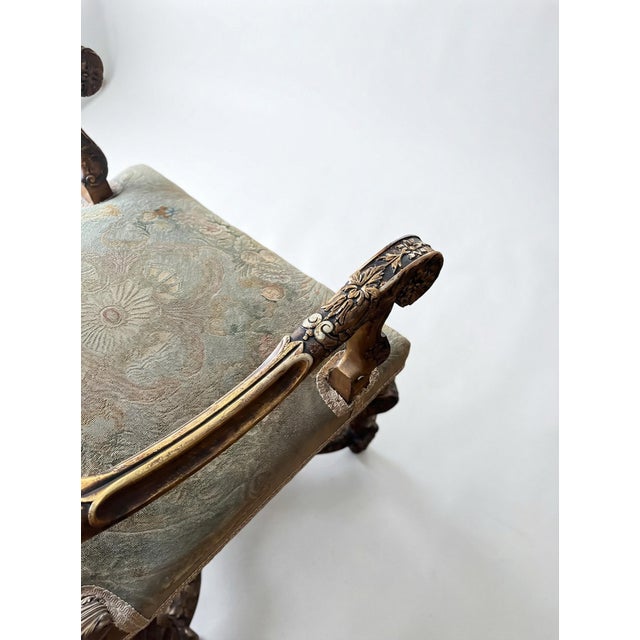 French 17th Century Louis XIV Carved Armchair With Needlepoint Upholstery For Sale - Image 3 of 4