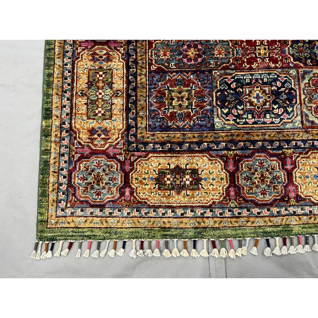 Green Mamluk Natural Dye Wool Rug, 5'2" X 6'11" For Sale - Image 9 of 15