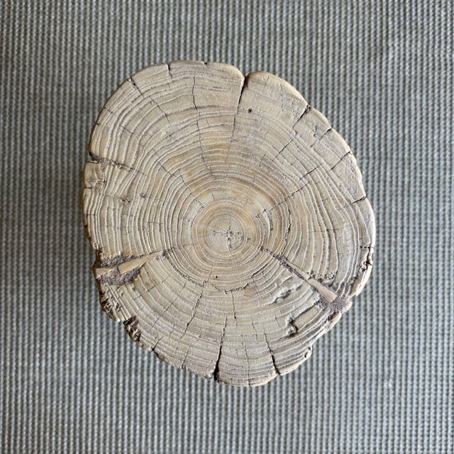 Late 20th Century Vintage Elm Wood Wheel Side Table #A53 For Sale - Image 5 of 7