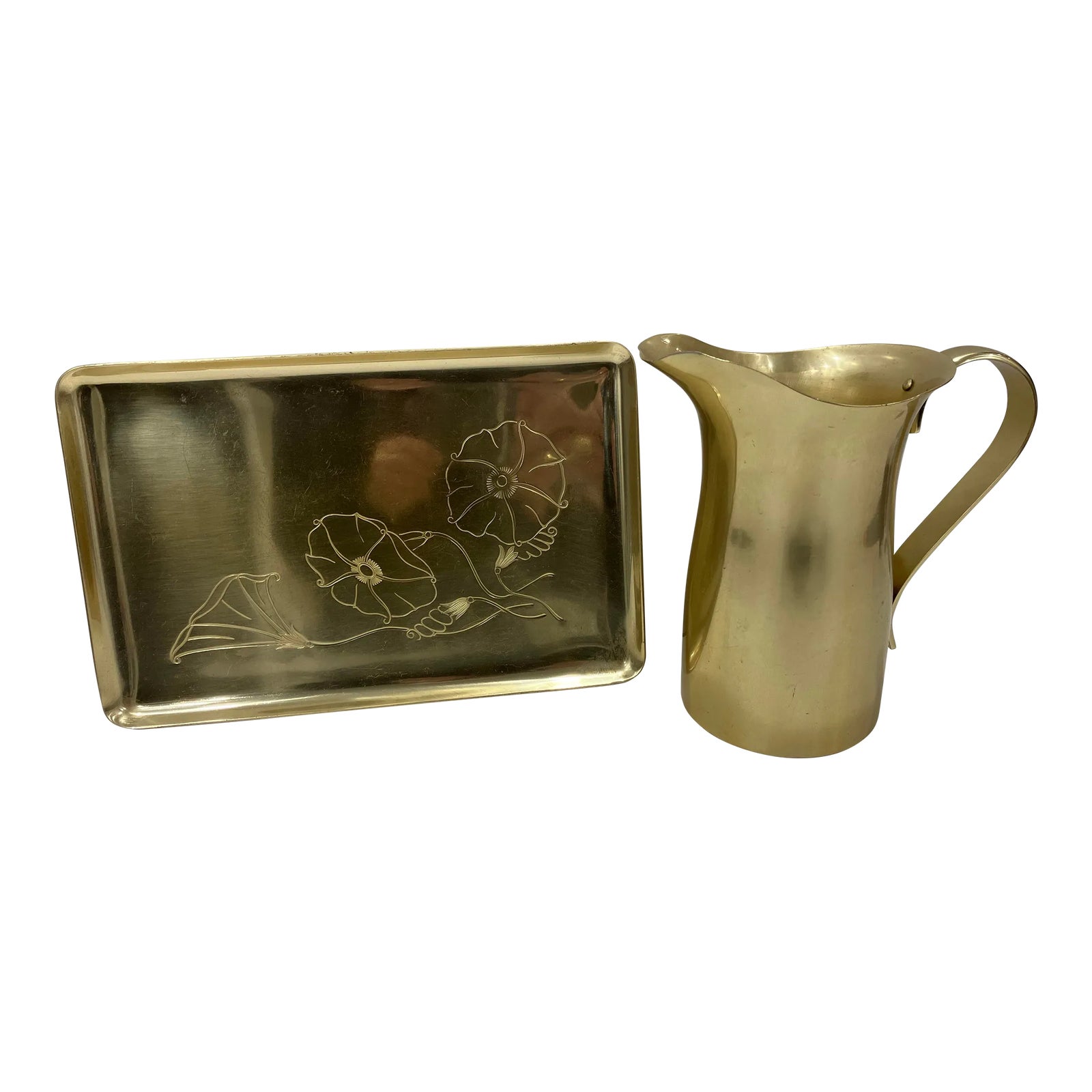 1950s Everlast Neocraft Pitcher & Tray Set | Chairish