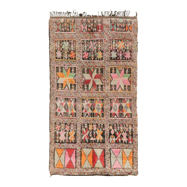Vintage Moroccan Berber Wool Rug With Geometric Design by Rug & Kilim, 1950-1959 For Sale