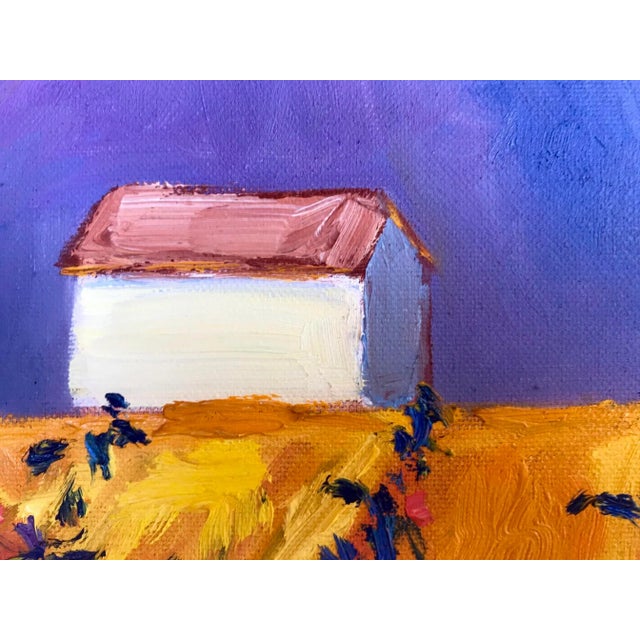 Textile Contemporary Original Oil Painting Landscape Vineyards For Sale - Image 7 of 7