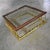 Glass Wood Brass Plated Fireplace Fender Style Large Square Coffee Table Erwin Lambeth Attr. For Sale - Image 6 of 13