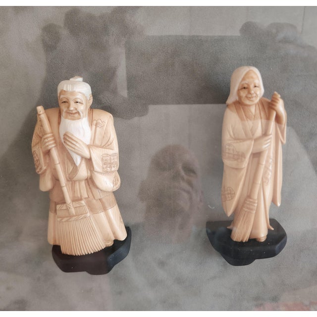 Asian Late 20th Century Exquisite Asian Art Framed Ivory Figures Good Fortune For Sale - Image 3 of 11
