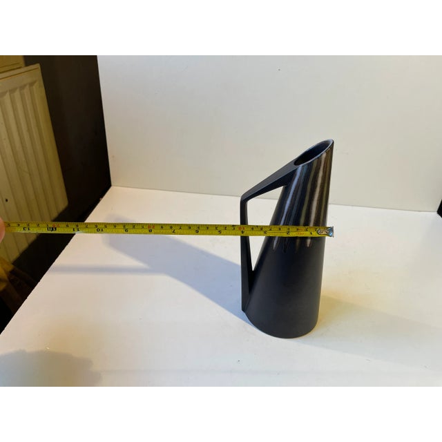 Black Modern Black Ceramic Pitcher by Svend Aage Holm-Sørensen for Søholm, 1960s For Sale - Image 8 of 10