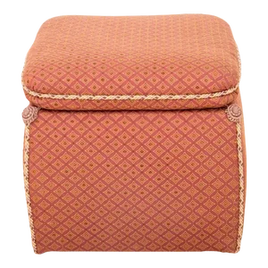 Square Ottoman with Square Cushion and Gathered Rope Corners