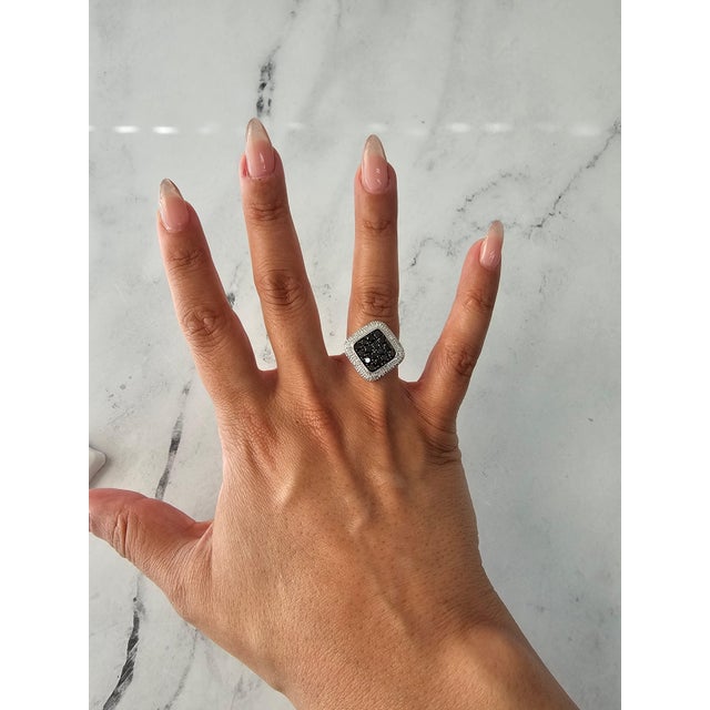♥ Ring Summary ♥ Main Stone: Diamond & Black Diamond Approx. Carat Weight: 1.62cttw Black Diamond Carat Weight: 1.12ct...