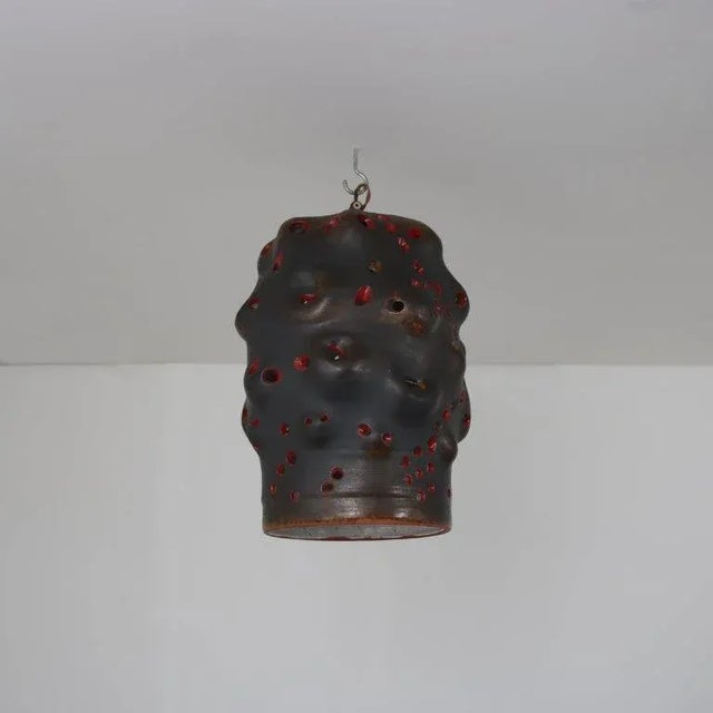 Free-Form Ceramic Pendant Lamp, Netherlands, 1960s For Sale - Image 9 of 9