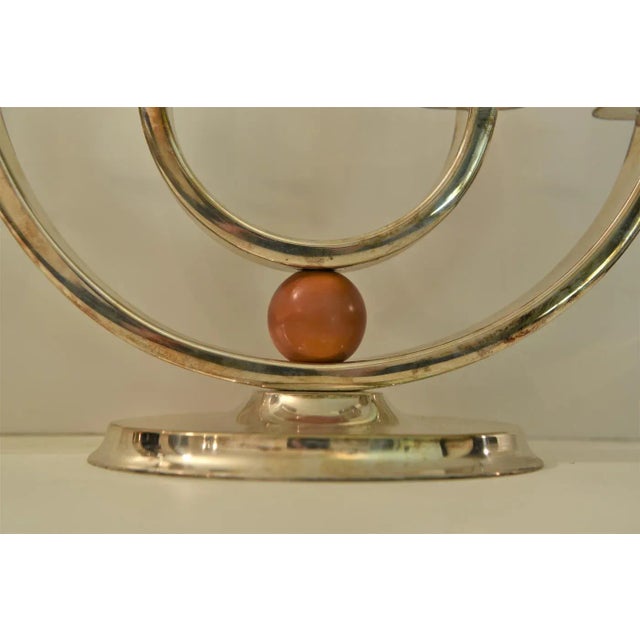 Art Deco Silver-Plating & Bakelite Candelabras by F.W. Quist, Germany, Set of 2 For Sale - Image 5 of 10