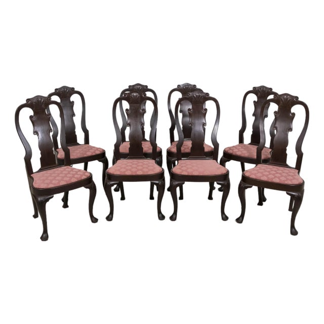 Set of 8 Bench Made Hand Crafted Walnut Dining Chairs For Sale