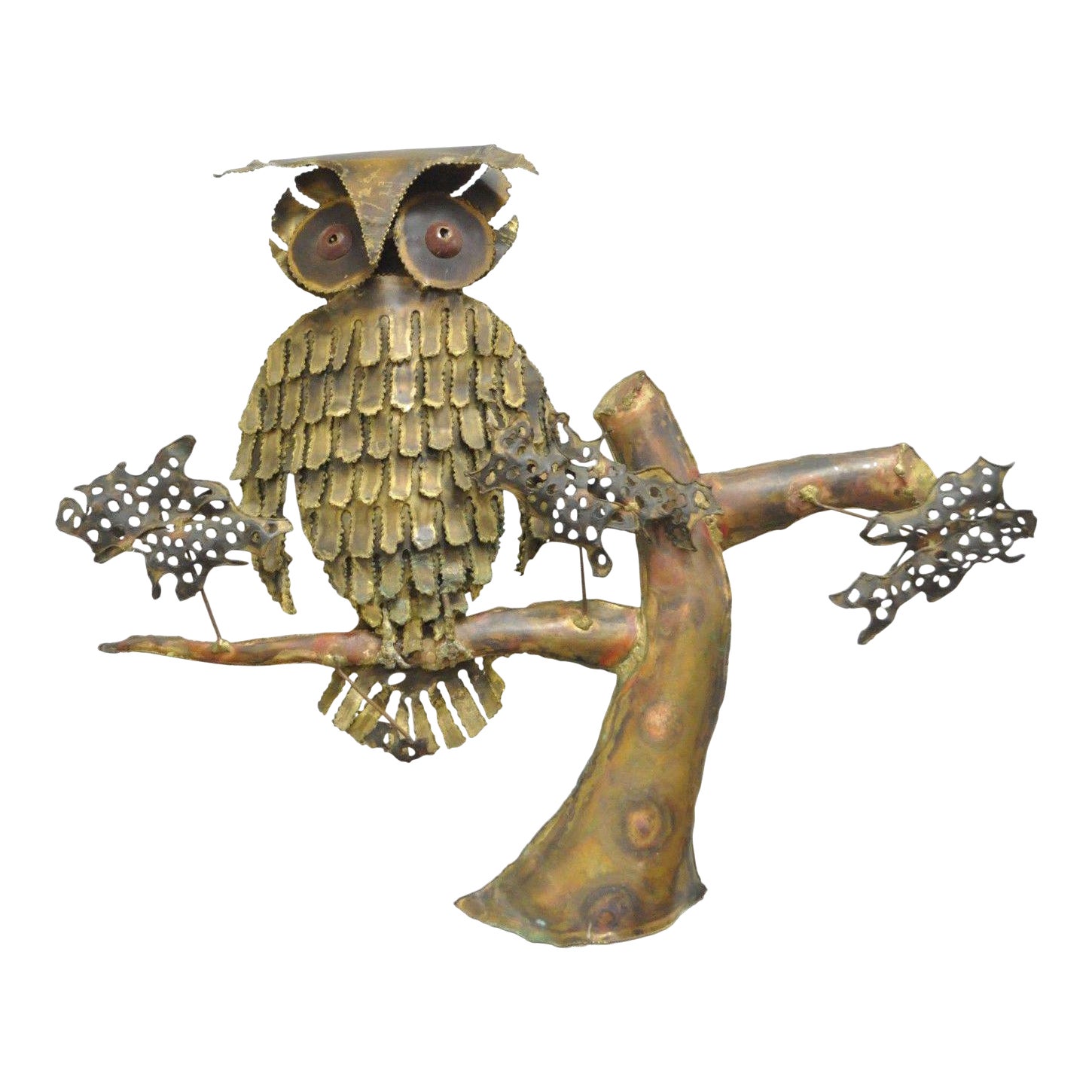 Vintage Mid Century Modern Perched Owl Brutalist Wall Sculpture Curtis Jere Era Chairish