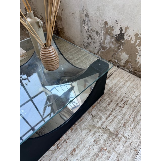 Coffee Table with Molded Base and Chrome, 1970s For Sale - Image 12 of 18