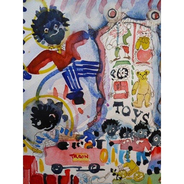 Daphne Beak Alexander, Toy Town, 1993, Watercolor For Sale - Image 12 of 14