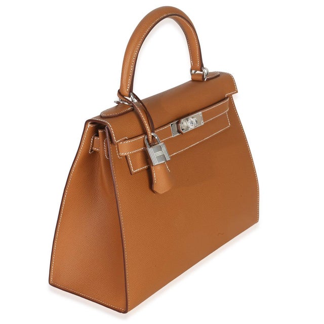 Gold Epsom Sellier Kelly 28 PHW For Sale - Image 4 of 8