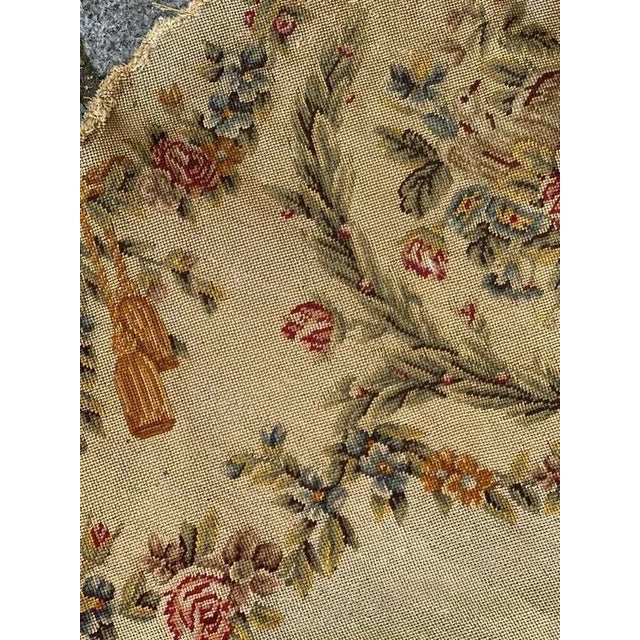 French Needlepoint Tapestry Chair Cover, 1890s For Sale - Image 5 of 18