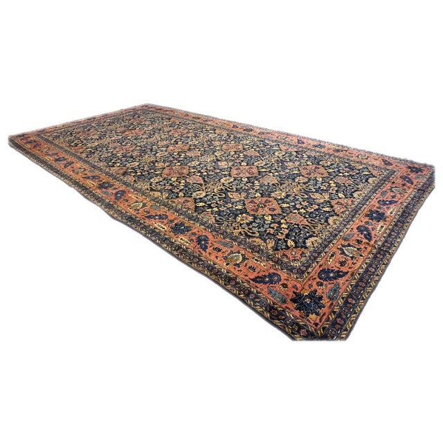 1920s Antique Persian Lilihan Wool 11x20 Red, Black, Ivory & Blue Handmade Area Rug #9902643 For Sale - Image 5 of 13