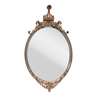 Vintage Regency Gilt Tipped Swag Mirror For Sale