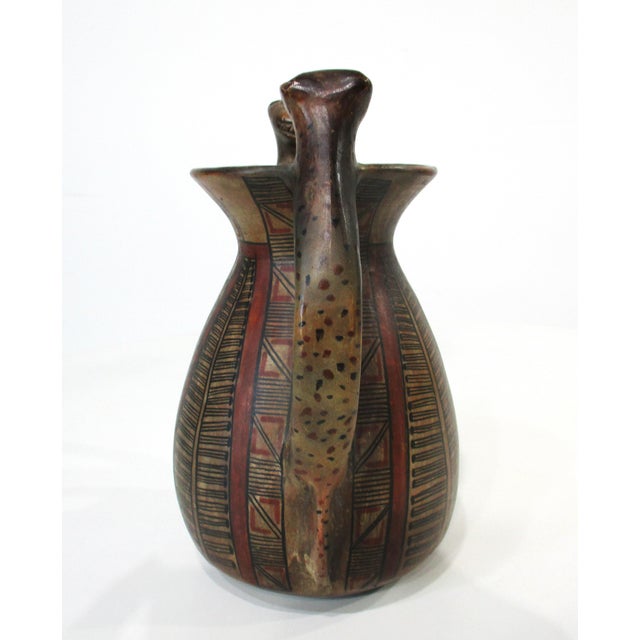 Folk Art Colombian Pottery Cat / Feline Vase For Sale - Image 3 of 13