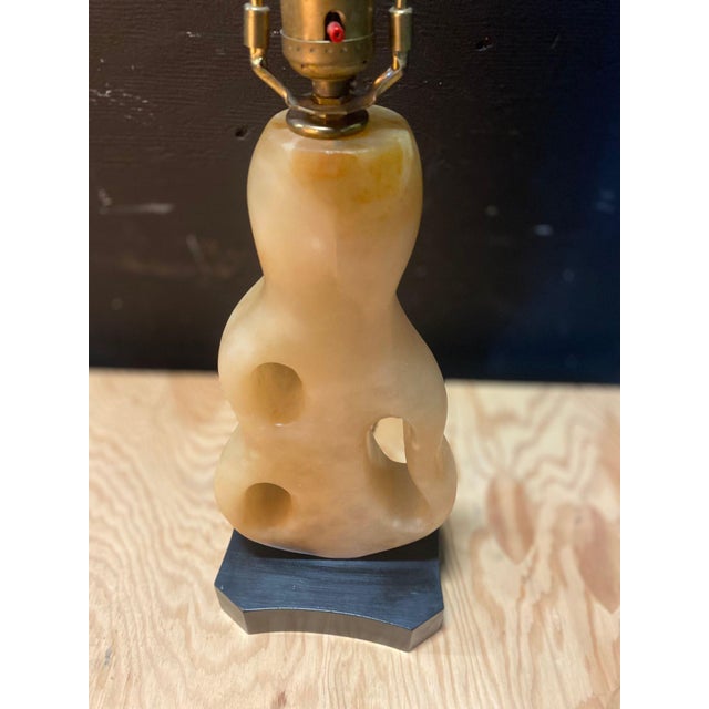 1950's Biomorphic Alabaster Table Lamp Designed by Maurizio Tempestini For Sale - Image 11 of 11
