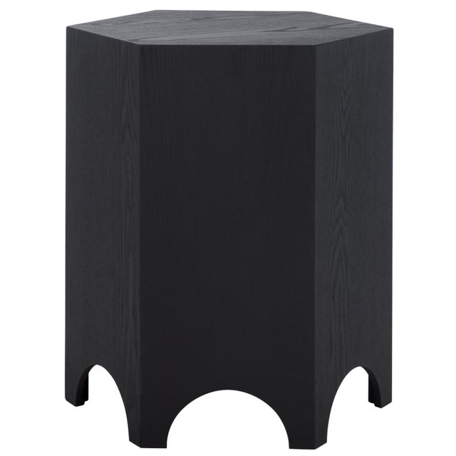 Wood Barahan End Table in Black For Sale - Image 7 of 7