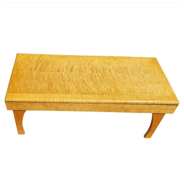 Charles Pfister For Baker Furniture atrributed Primavera Mahogany Coffee Table, Circa 1980s. 100% solid primavera wood (...