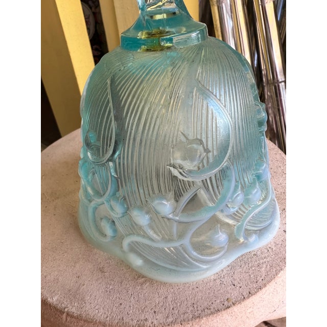 Vintage Art Deco Style Aqua Bell by Fenton For Sale In West Palm - Image 6 of 7