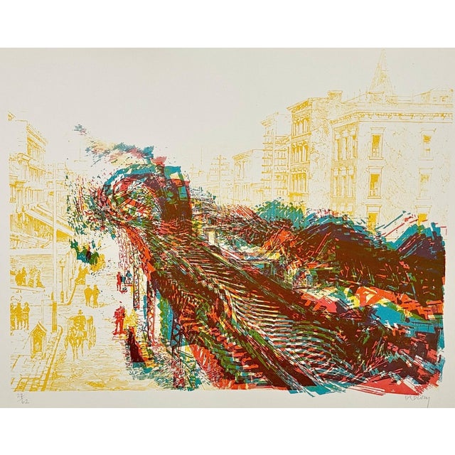 Pol Bury, Limited Edition Architecture Kinetic Op Art Screen Print Lithograph Pol Bury, 1966 For Sale