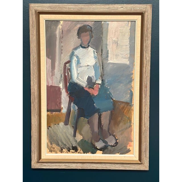 Gösta Stawåsen, Seated Woman, 1950s, Oil on Canvas, Framed For Sale - Image 13 of 15