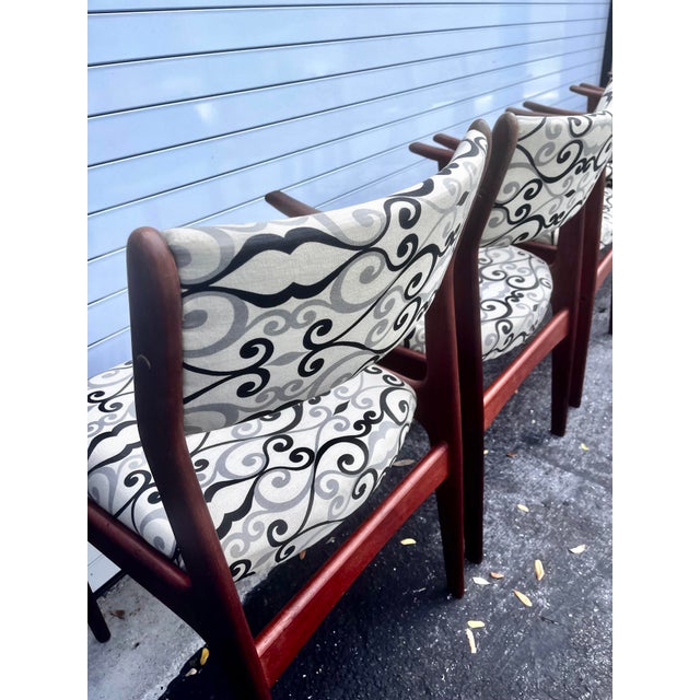 Mid Century Scandinavian Modern Dining Chairs With Four Armchairs and Two Side Chairs | by Scandinavian Woodworks For Sale - Image 11 of 18