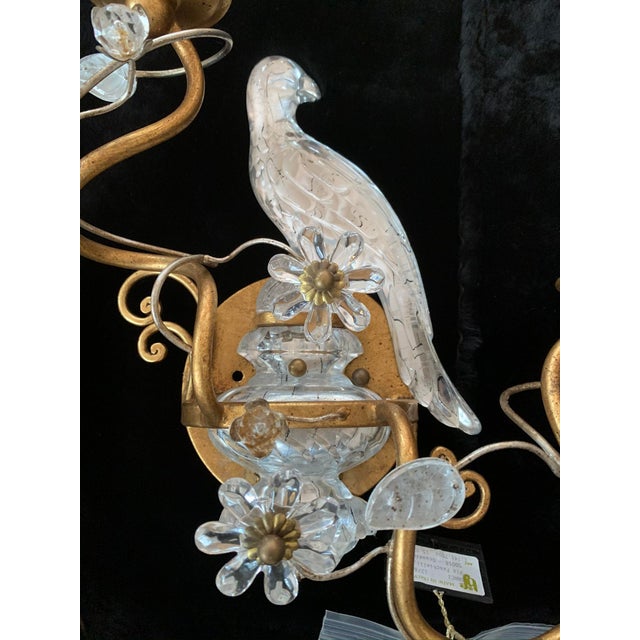 Banci Italian Banci Crystal Bird Sconces - A Pair For Sale - Image 4 of 8