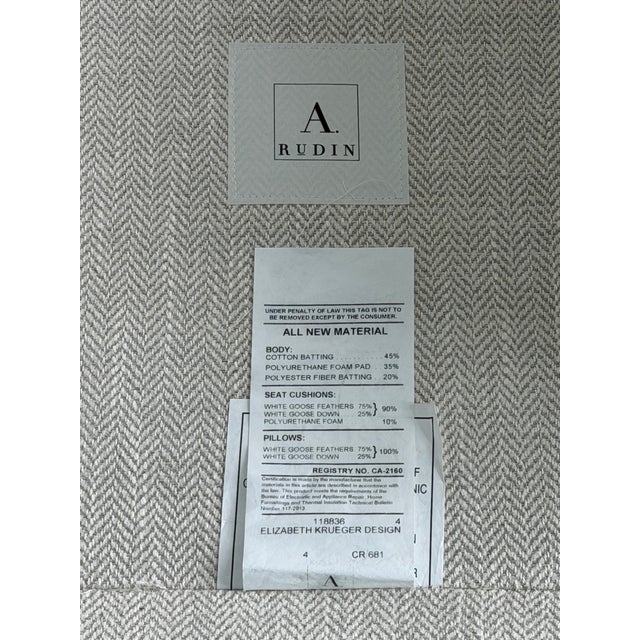 Pair of A. Rudin No. 681 Lounge Chairs Upholstered in Ivory/Beige Fabric For Sale In Chicago - Image 6 of 14