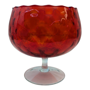 1950s Empoli Glass Red Vase