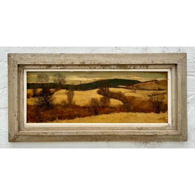 Vintage Landscape Oil Painting on Board For Sale In West Palm - Image 6 of 6