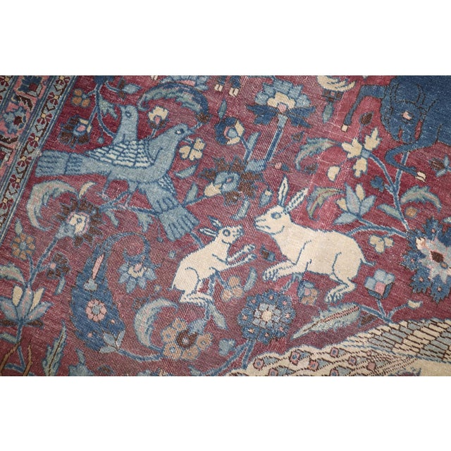 Animal Motif Persian Meshed early 20th Century Rug - 10'1" x 13'5" For Sale - Image 14 of 14