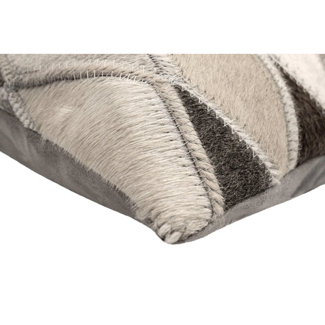 Canvello Set of Two Genuine Cowhide Leather Decorative Throw Pillow With Feather Down Insert Included For Sale - Image 4 of 8
