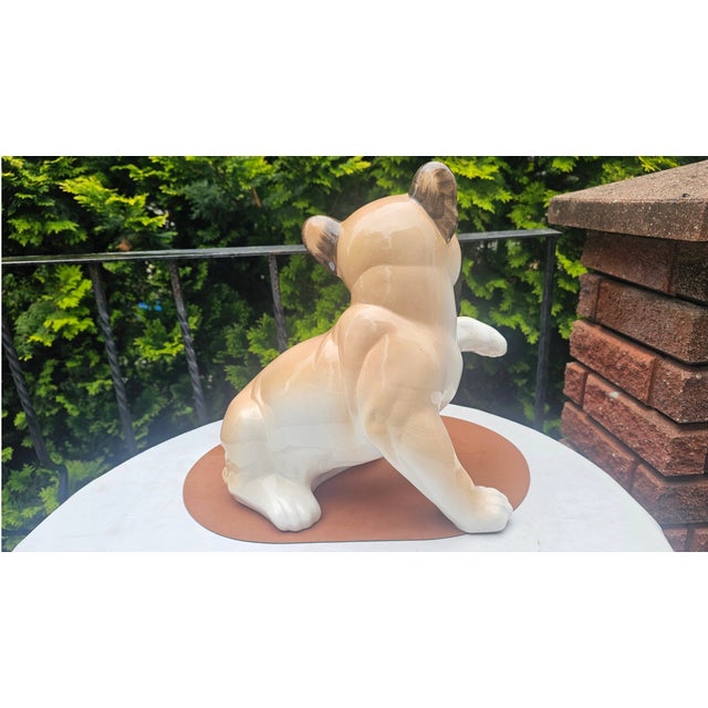 Brown Vintage Porcelain Lion Figurine, 1960s For Sale - Image 8 of 10