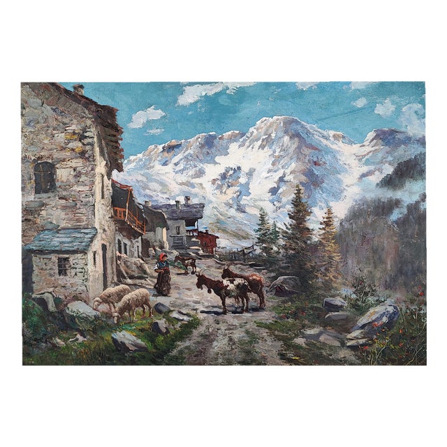 Cesare Maggi, Vallée d'Aoste, Oil on Canvas For Sale