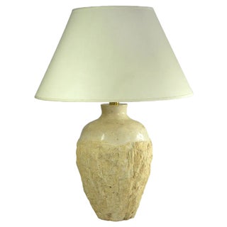 Vintage Lamp in Travertine, 1980s For Sale