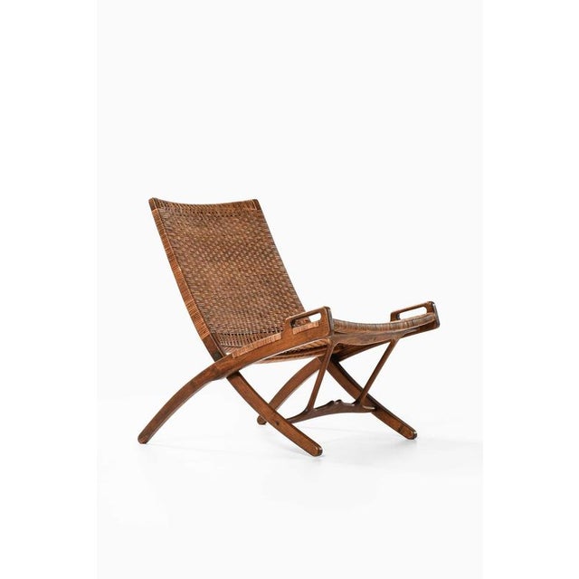 1950s JH-512 Folding Chair in Cane and Oak attributed to Hans Wegner, 1950 For Sale - Image 5 of 8