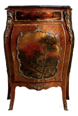 Early 20th Century French Vernis Martin–Style Hand-Painted Cabinet With Ormolu Mounts