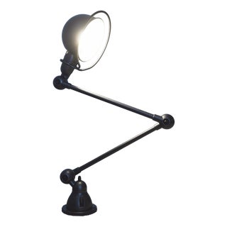 Two Arm Wall Lamp Industrial Adjustable Sconce Hammered Metallic Grey Silver Finish by Jielde, 2010s For Sale