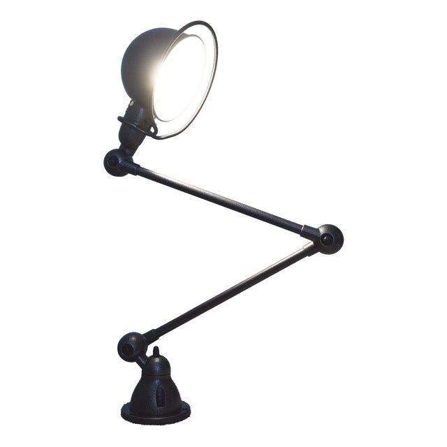 Two Arm Wall Lamp Industrial Adjustable Sconce Hammered Metallic Grey Silver Finish by Jielde, 2010s For Sale