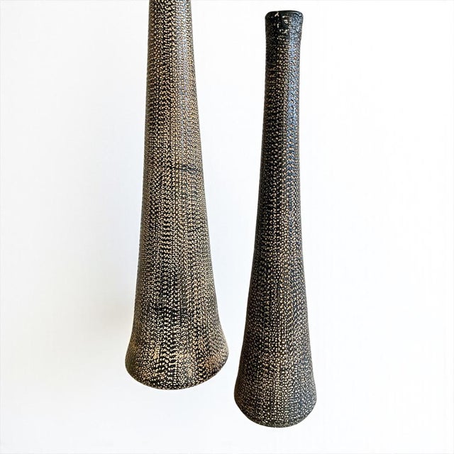 1970s Mid-Century Modern Brutalist Art Ceramic Vase from Gunther Lambert, 1960s, Set of 2 For Sale - Image 5 of 12