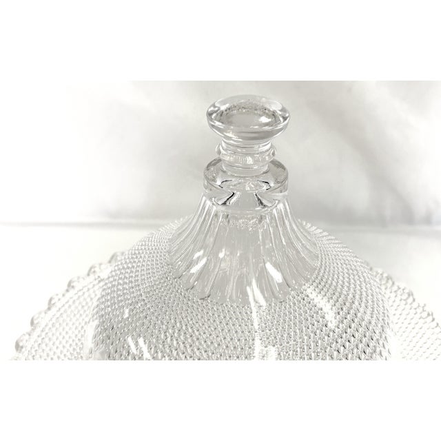 C1877 Campbell & Jones Victorian Beaded Pattern Glass Dome Cheese Server For Sale In West Palm - Image 6 of 14